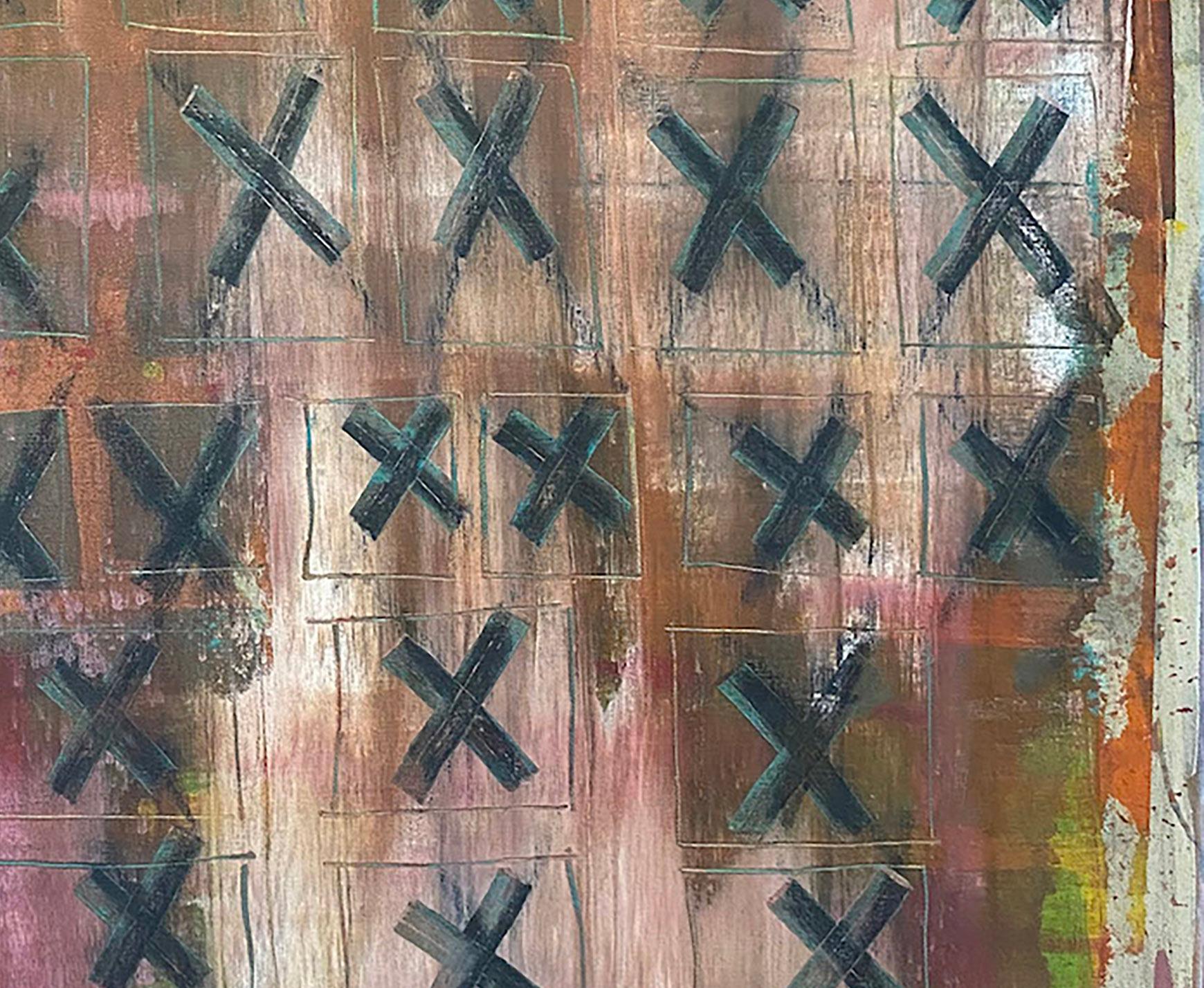 Herencia, Pintura abstracta, acrílico sobre lienzo, colores oscuros, motivos - Painting de Ted Dixon