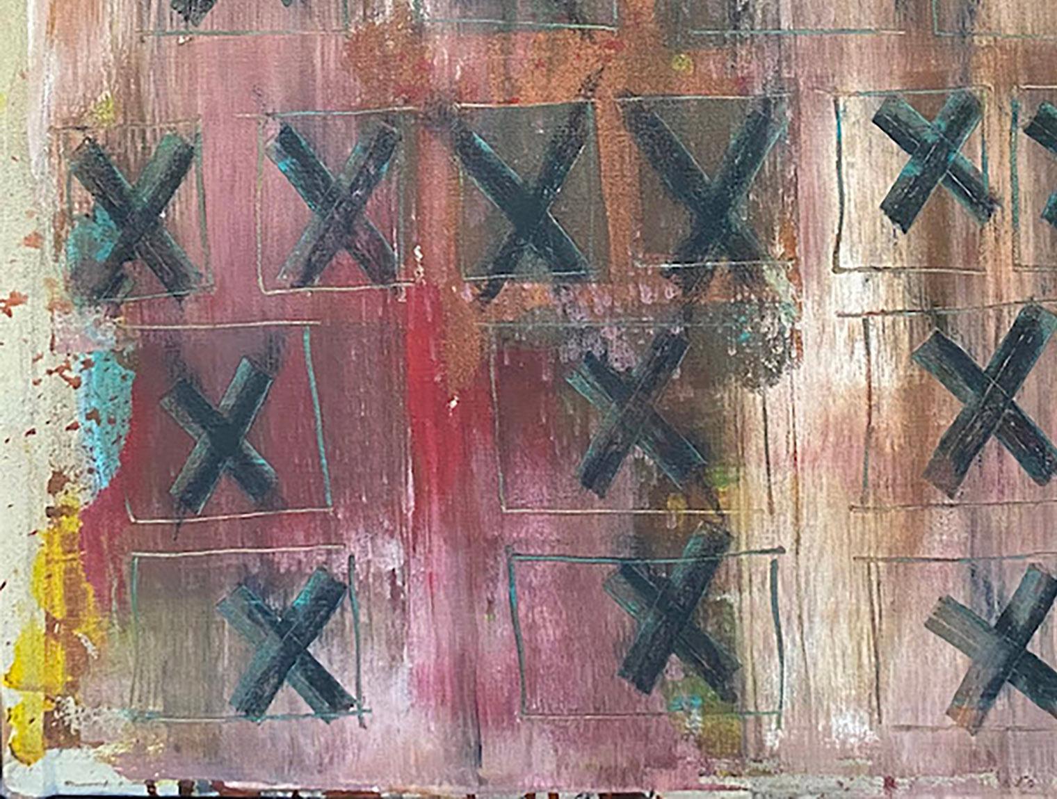 Herencia, Pintura abstracta, acrílico sobre lienzo, colores oscuros, motivos - Painting Expresionismo abstracto de Ted Dixon