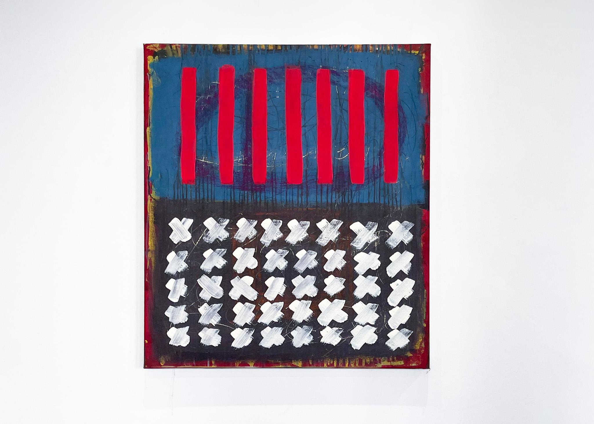 Acrylic on canvas

This suite of artworks expands upon Dixon’s unwavering commitment to the possibilities and power of abstraction. Eighteen features
recent paintings inspired by his reading of The 1619 Project: A New Origin Story, a book developed