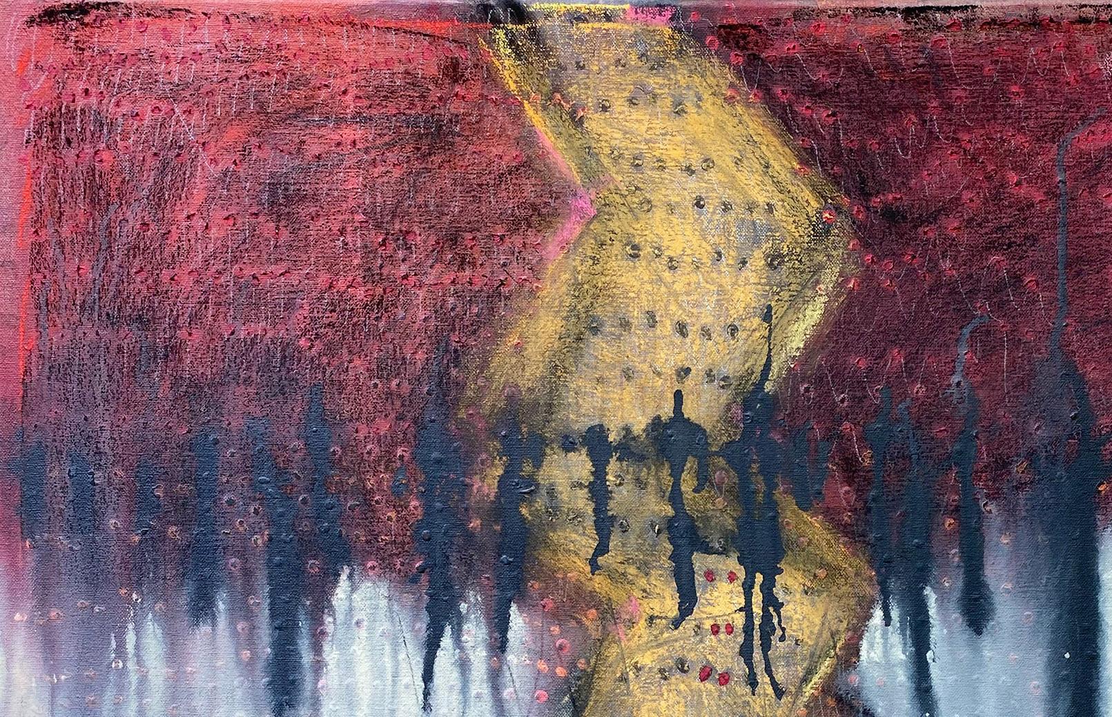 Medizin, Abstraktes Gemälde, Acryl auf Leinwand, dunkle Farben (Abstrakter Expressionismus), Painting, von Ted Dixon