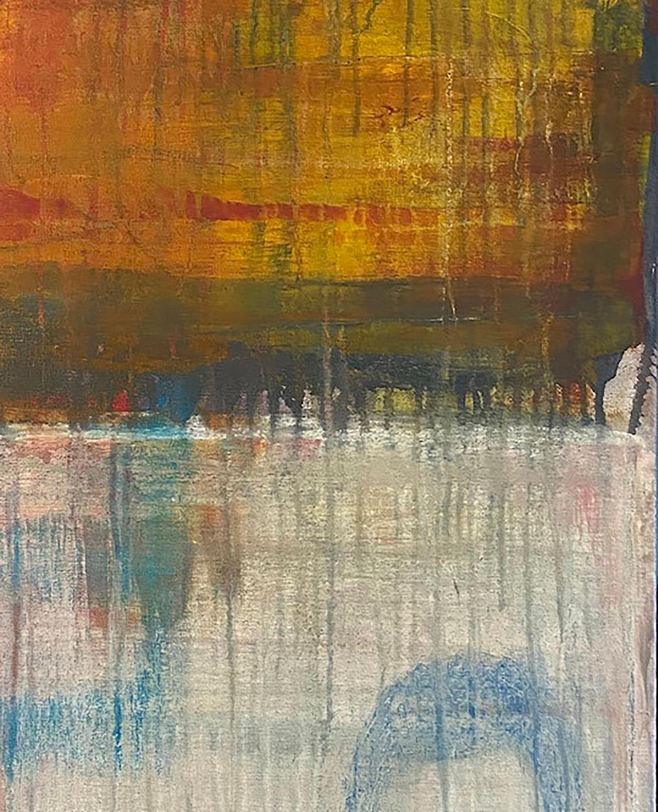 Musica, Pittura astratta, acrilico su tela, colorato, campo di colore - Abstract Painting Marrone di Ted Dixon