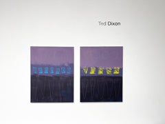Northern Horizon #4 (abstract, purple, vessel, geometric acrylic painting)