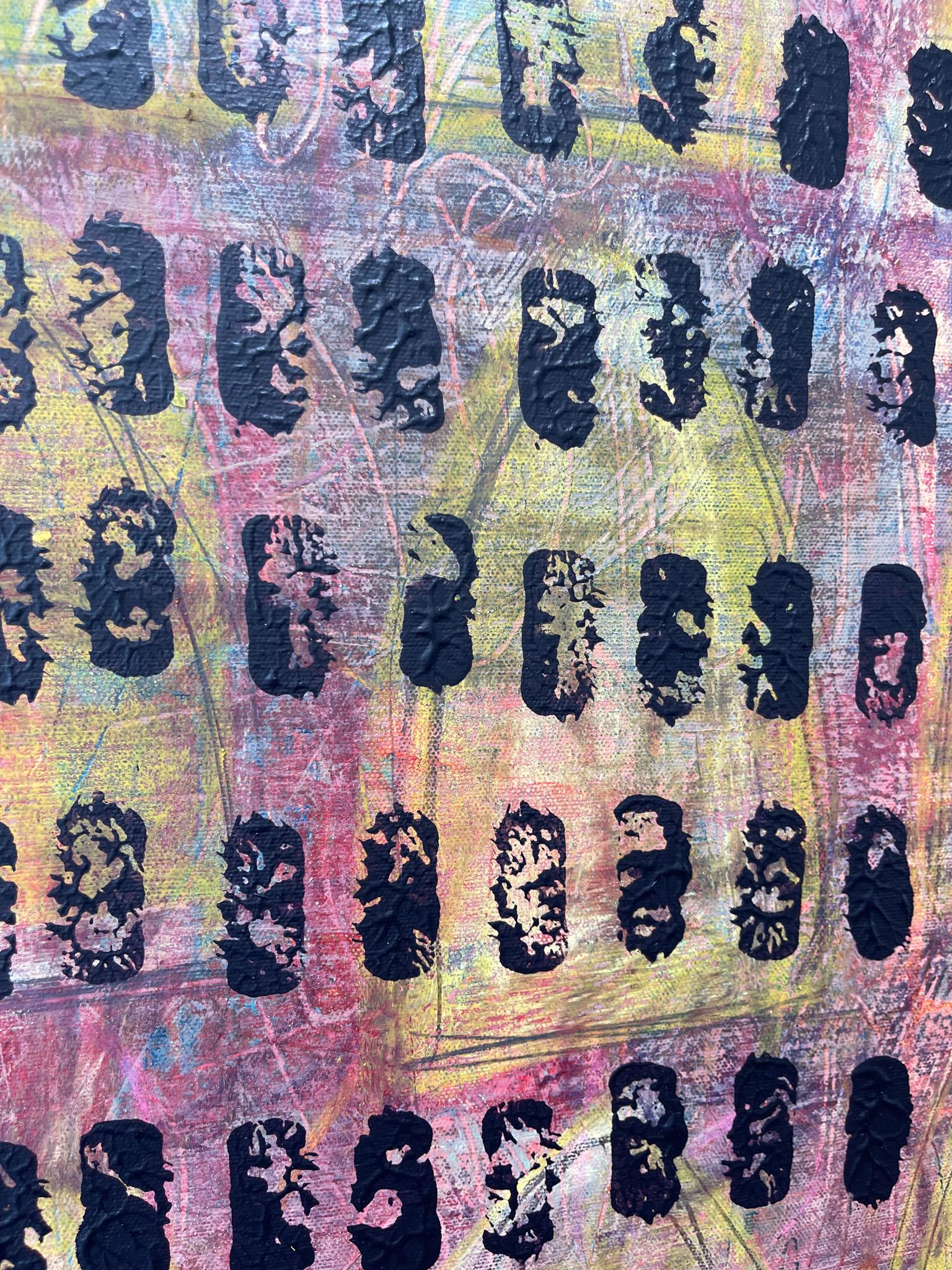 Origins, Abstraktes Gemälde, Acryl auf Leinwand, farbenfrohe – Painting von Ted Dixon
