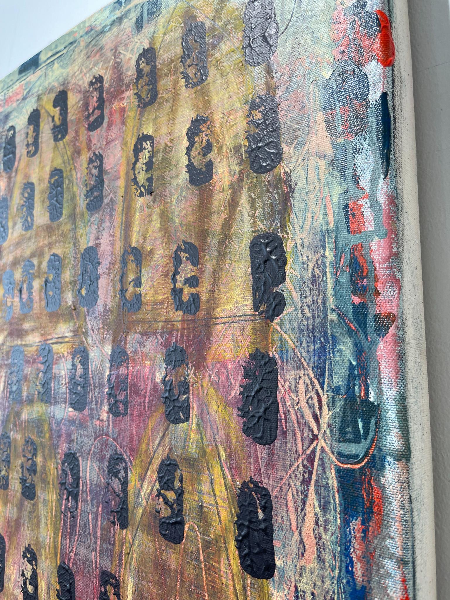 Origins, Abstraktes Gemälde, Acryl auf Leinwand, farbenfrohe (Abstrakter Expressionismus), Painting, von Ted Dixon