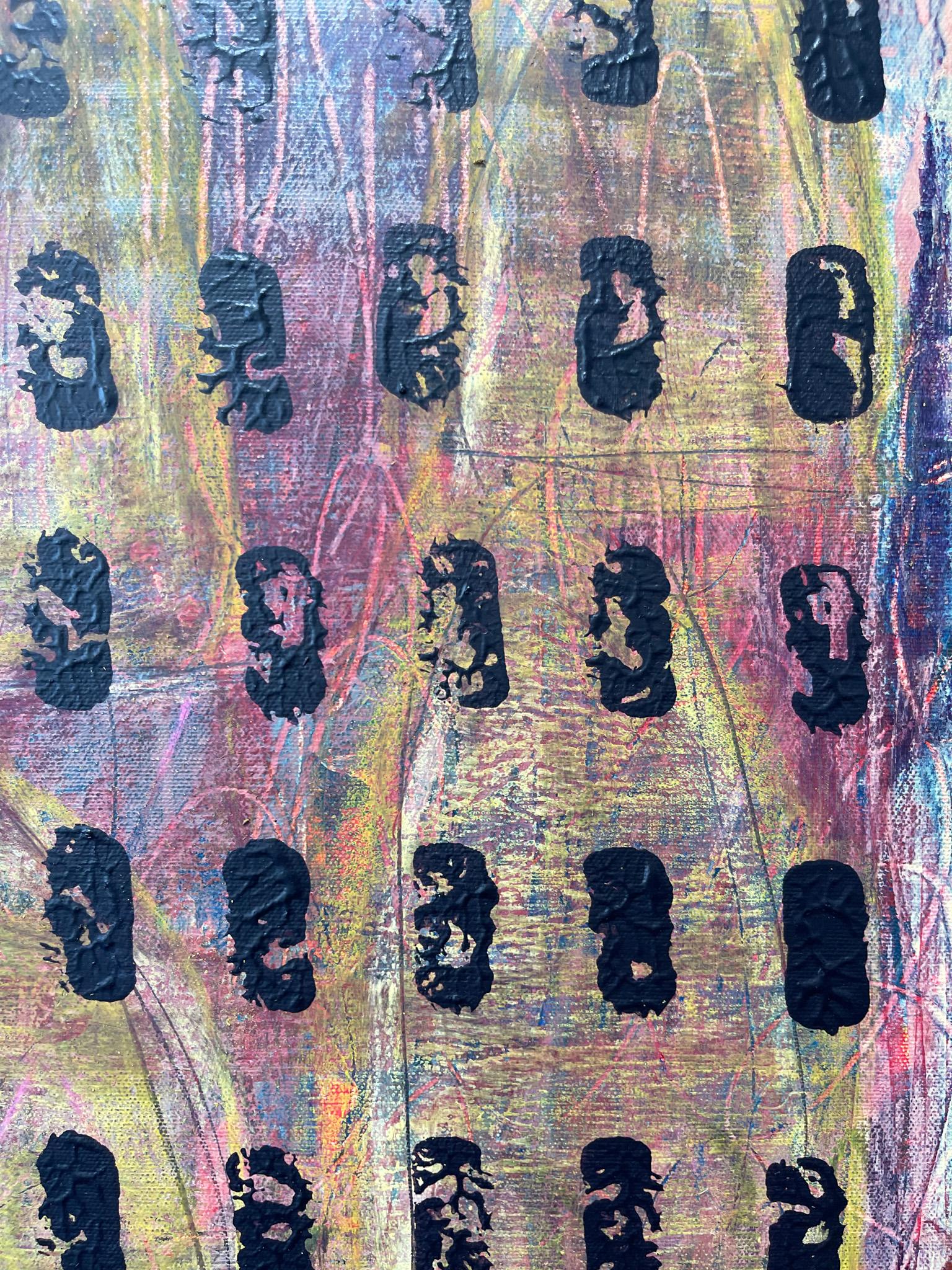 Origins, Abstraktes Gemälde, Acryl auf Leinwand, farbenfrohe (Braun), Abstract Painting, von Ted Dixon