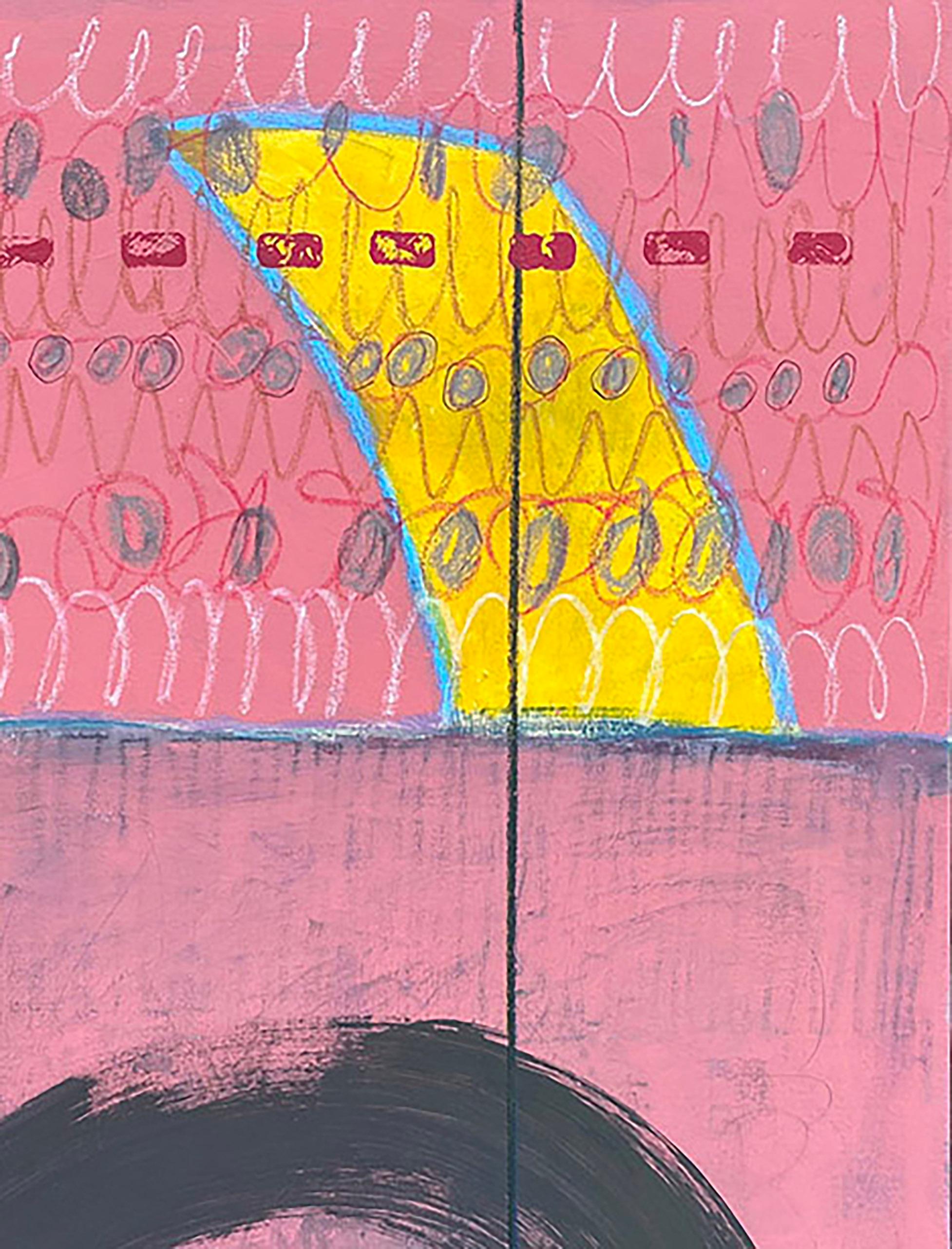Raise The Bar #1, pink, black, patterned, yellow, script, blue For Sale 2