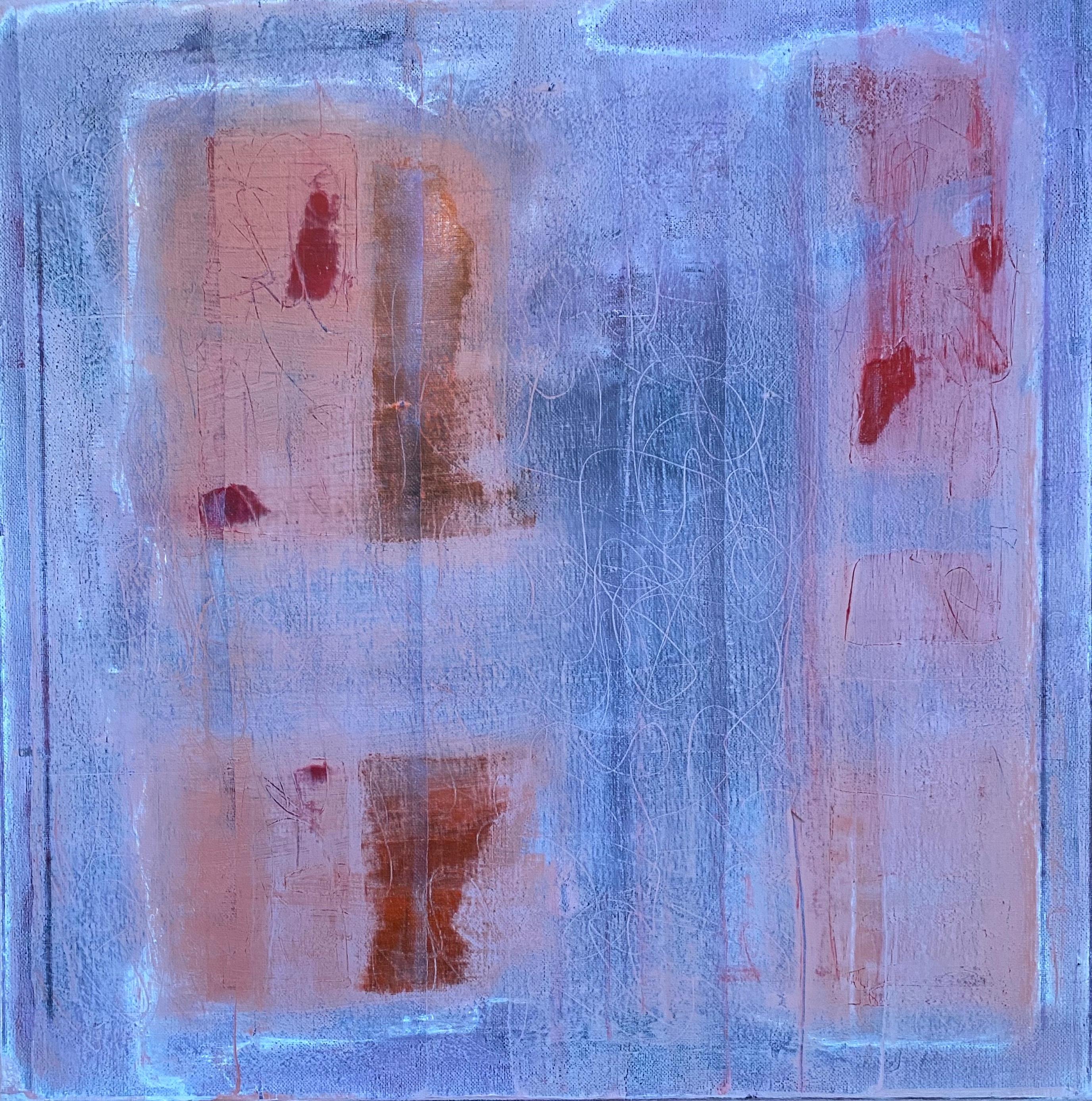 Abstract Painting di Ted Dixon - Secondo martedì #1 (pittura acrilica astratta, rosa, blu)