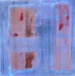 Secondo martedì #1 (pittura acrilica astratta, rosa, blu)