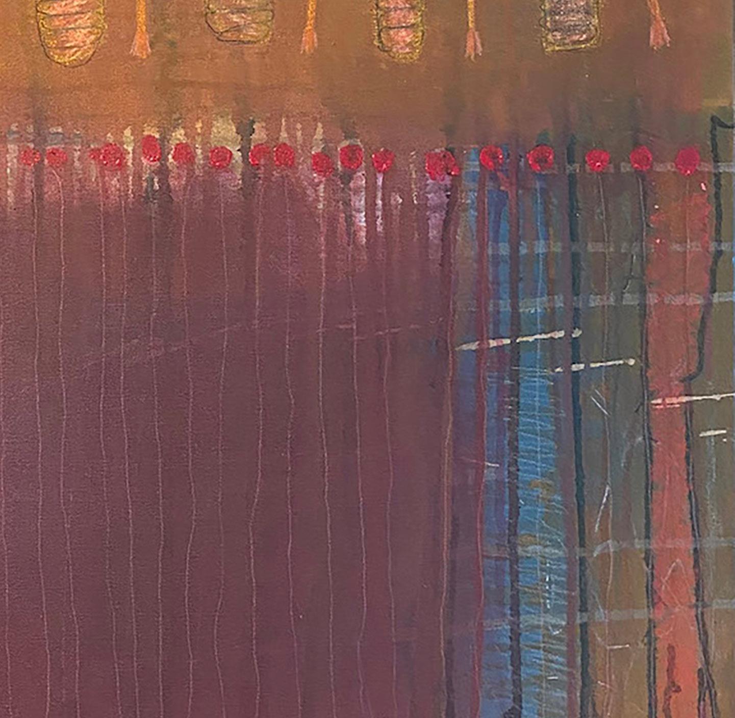 Selbstverteidigung, Abstrakte Malerei, Acryl auf Leinwand, warme Farben, Farbfeld (Abstrakter Expressionismus), Painting, von Ted Dixon
