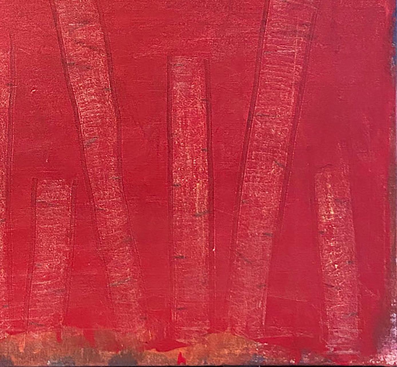 Zucchero, pittura astratta, acrilico su tela, rosso, blu, motivi - Painting di Ted Dixon