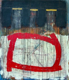 Traffic, peinture abstraite, acrylique sur toile, couleurs sombres