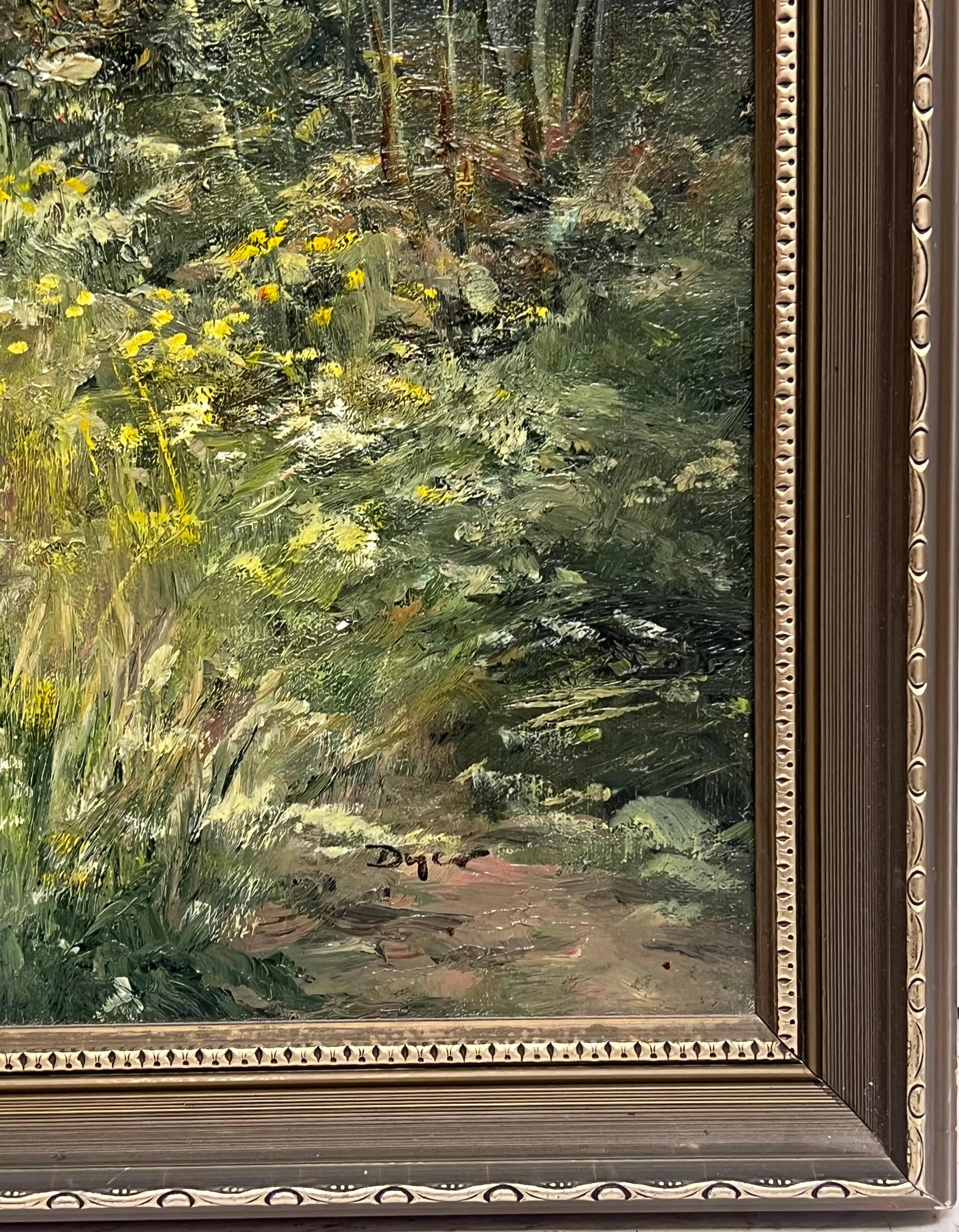 Large Traditional English Countryside Oil Painting Picking Flowers Wild Meadows For Sale 11