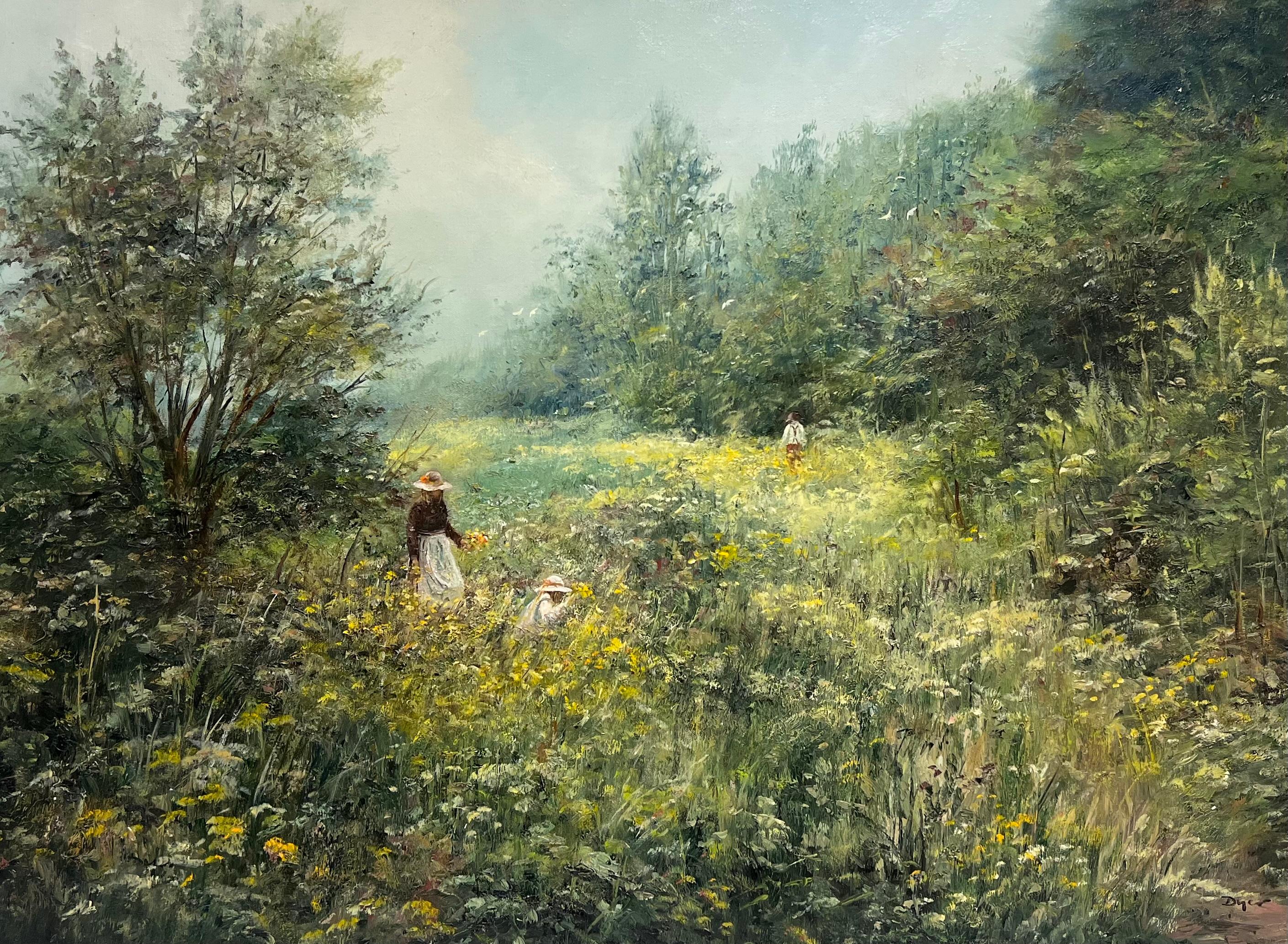 Wild Flowers
by Ted Dyer, English 20th century
signed oil on canvas, framed
framed: 27 x 39.5 inches
canvas : 24 x 36 inches
titled verso (please note, the number 1889 on the back relates to an inventory number, not the date)
Provenance: private