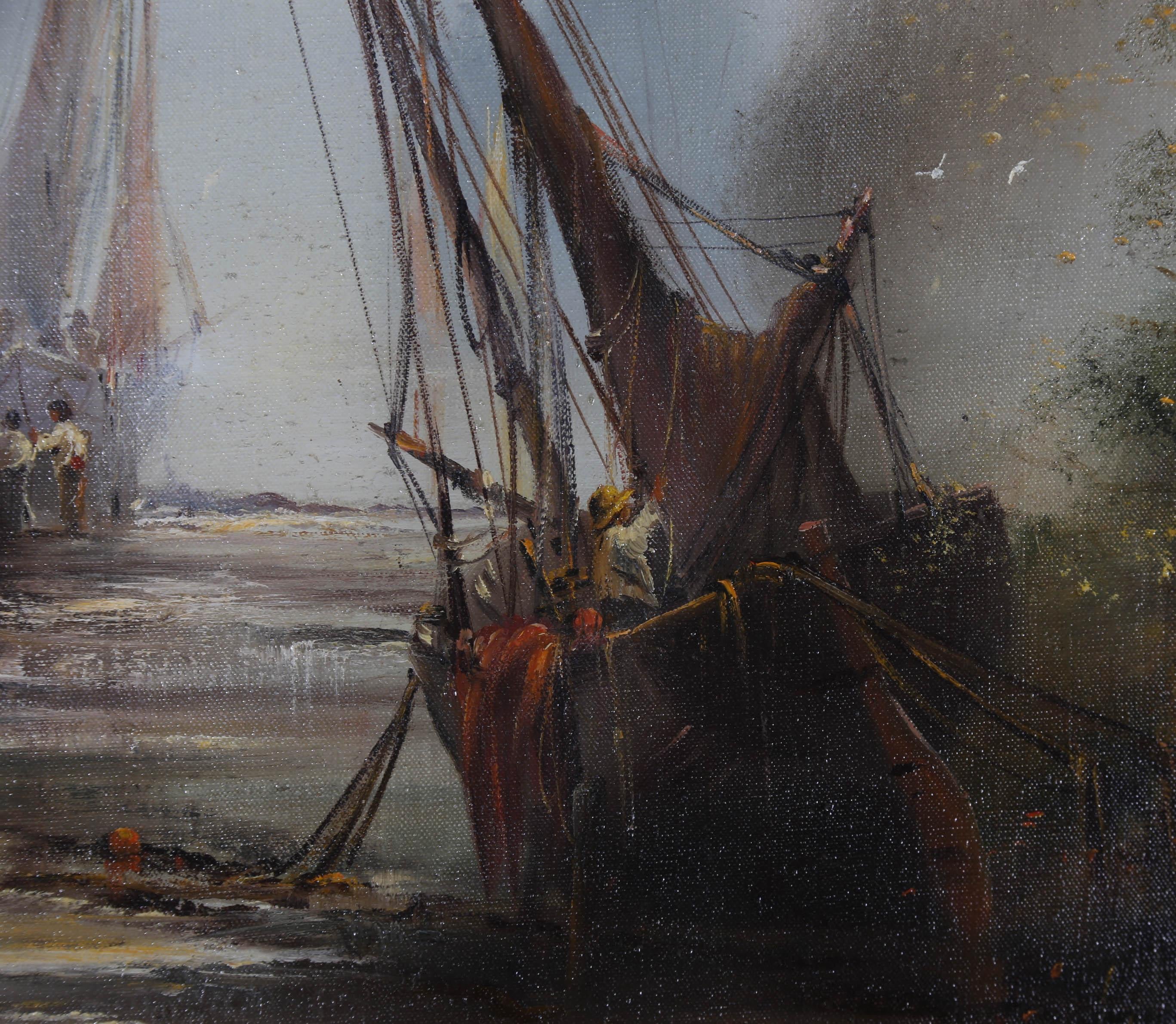 Ted Dyer (nato nel 1940) - Olio del XX secolo, Helford Creek 4