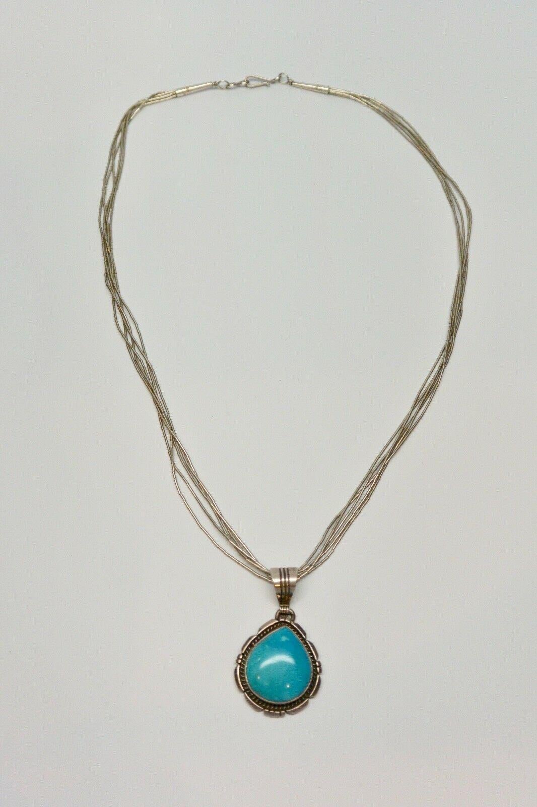 liquid silver and turquoise necklace