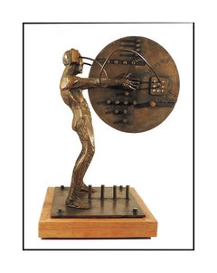 Ted Gall Large Original Bronze Industrial Sculpture Signed Modern Figurative Art