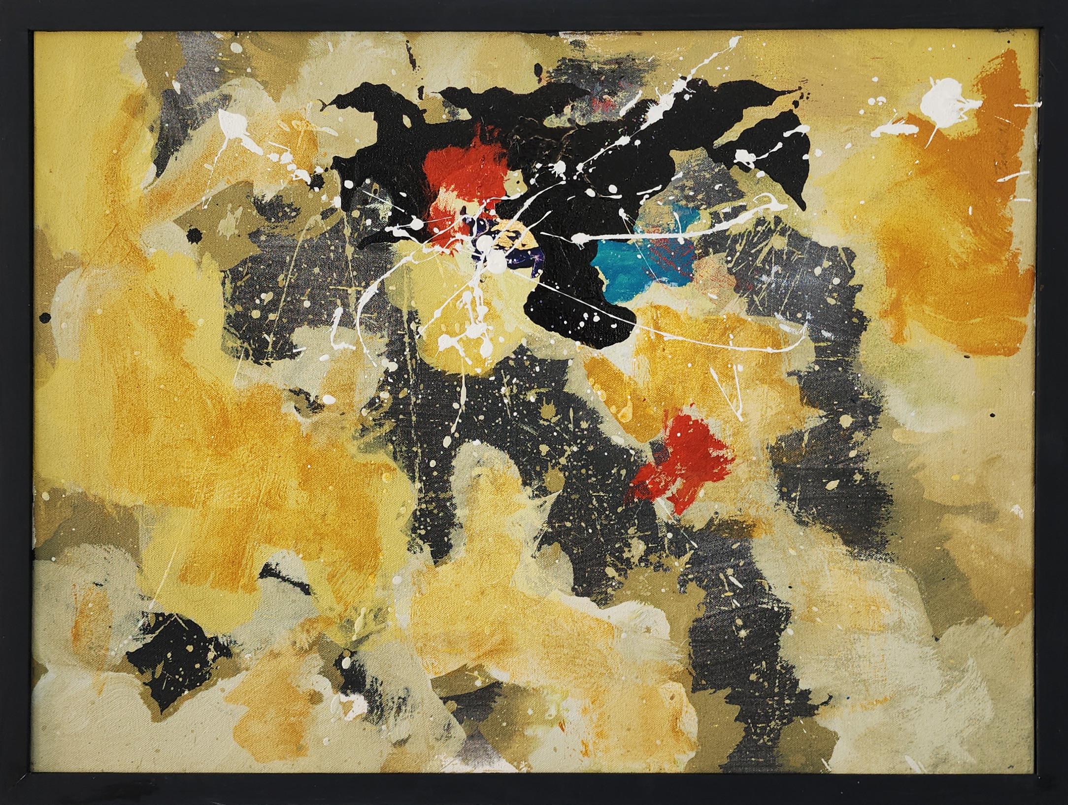 Celestial (Gestural Abstraction, Beige, Brown, Earth Tone, Red, Blue, Black)