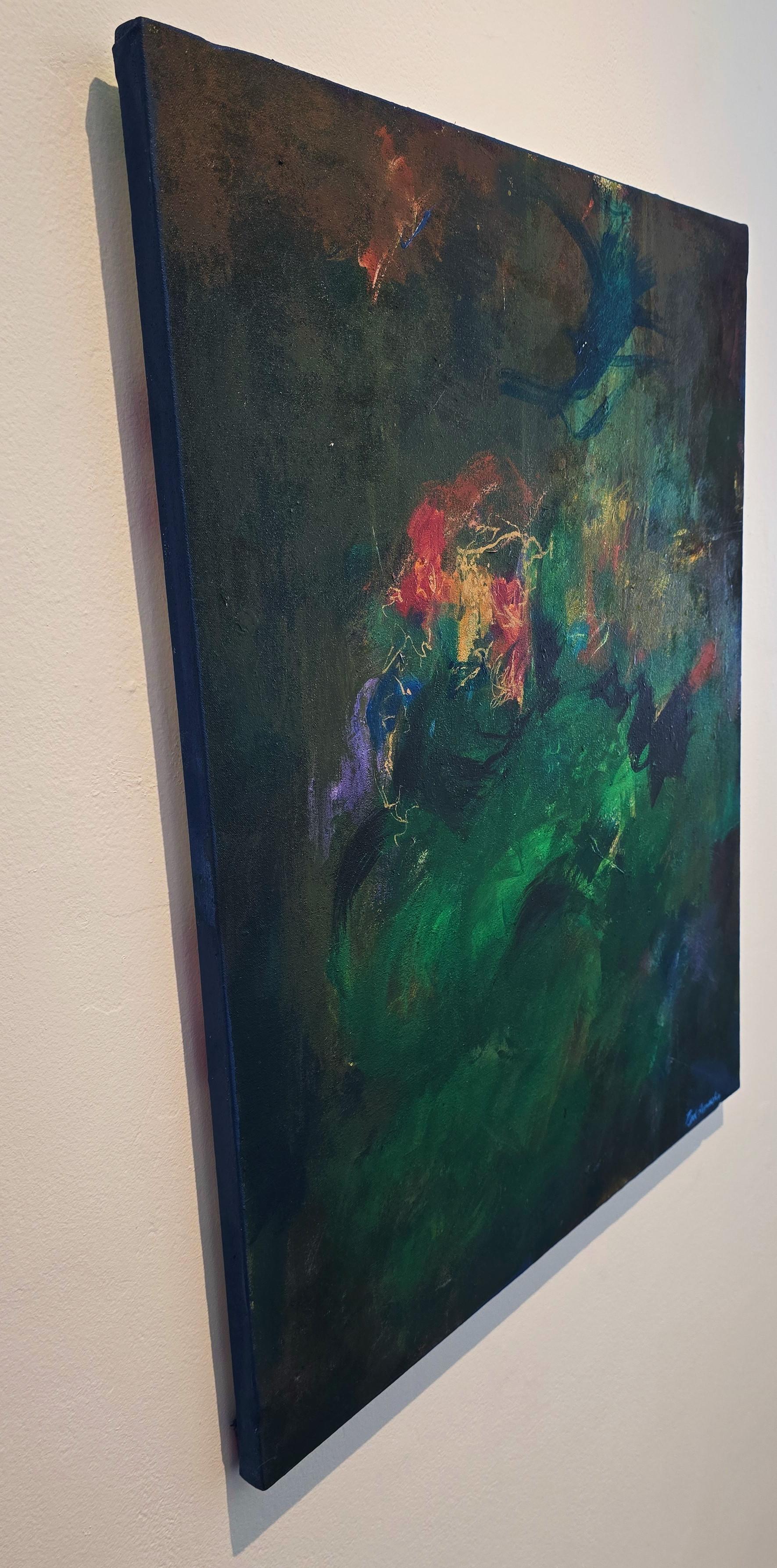 Descubriendo el verde (Abstracción gestual, Verde, Azul, Oro, Selva, ~42% DESCUENTO) en venta 2
