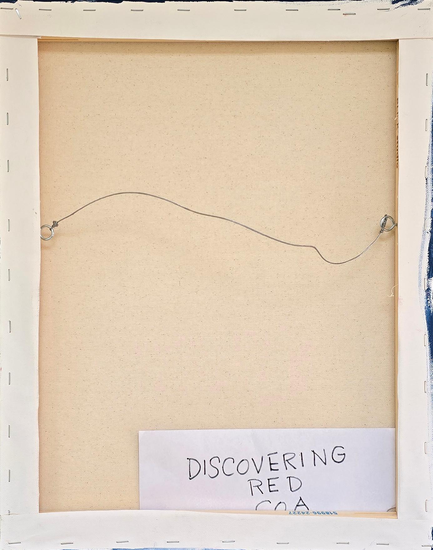 Discovering Red (Gestural Abstraction, Red, Green, Blue, Gold, ~35% OFF) im Angebot 5