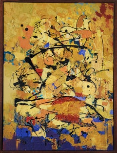 Energy (Splatter, Beige, Brown, Gold Leaf, Blue, Red, Black, Abstraction))