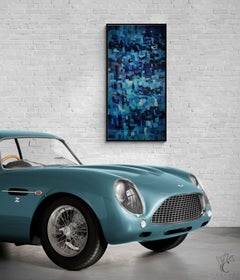 Ice (Abstract, Acrylic, Gestural Abstraction, Blue, Dark Blue, Navy Blue)