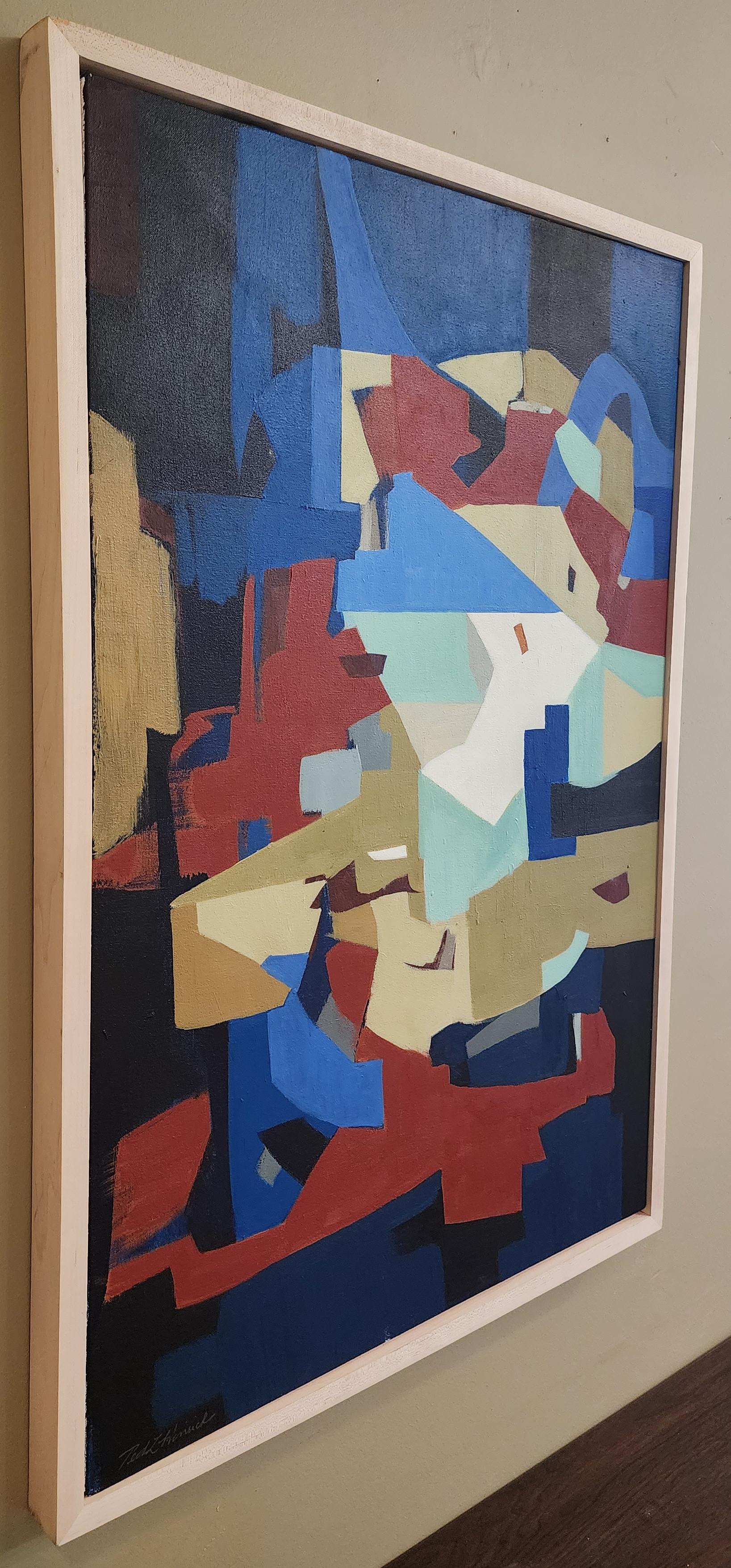 Jericho (Astratto, Acrilico, Astrazione gestuale, Cubista, Blu, Azzurro) in vendita 1
