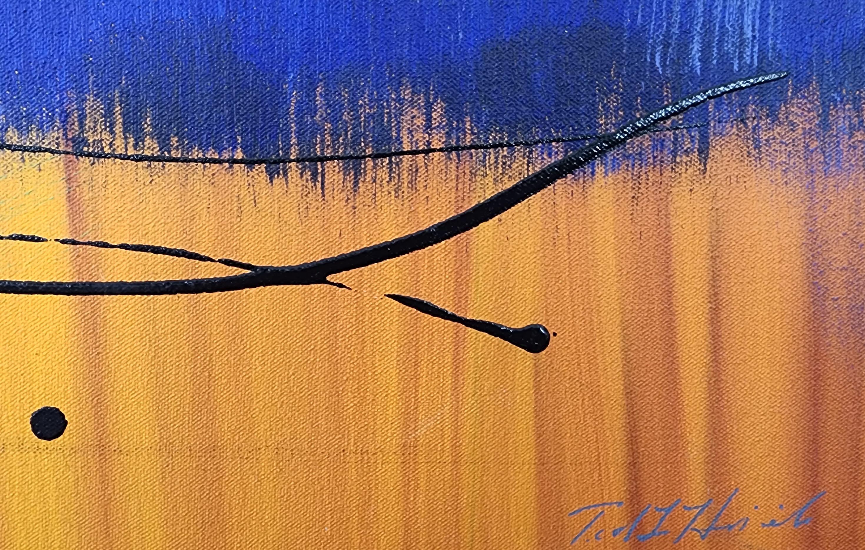 Spirit of Nature (Astrazione, Gocce, Arancione, Giallo, Blu, Verde, Nero) in vendita 3