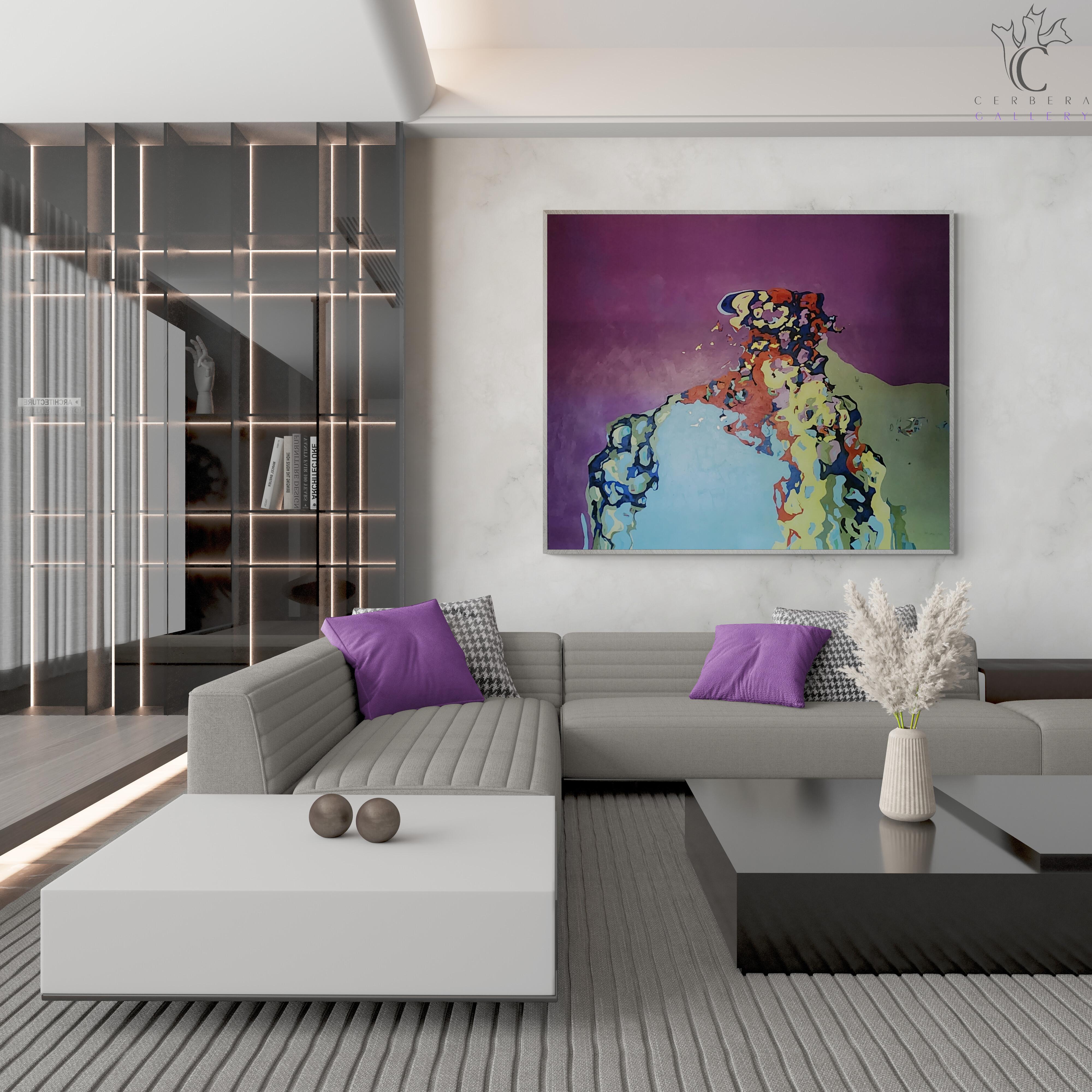 Movimento spirituale (Astratto, Acrilico, Astrazione gestuale, Blu, Azzurro) - Painting di Ted Hinrichs