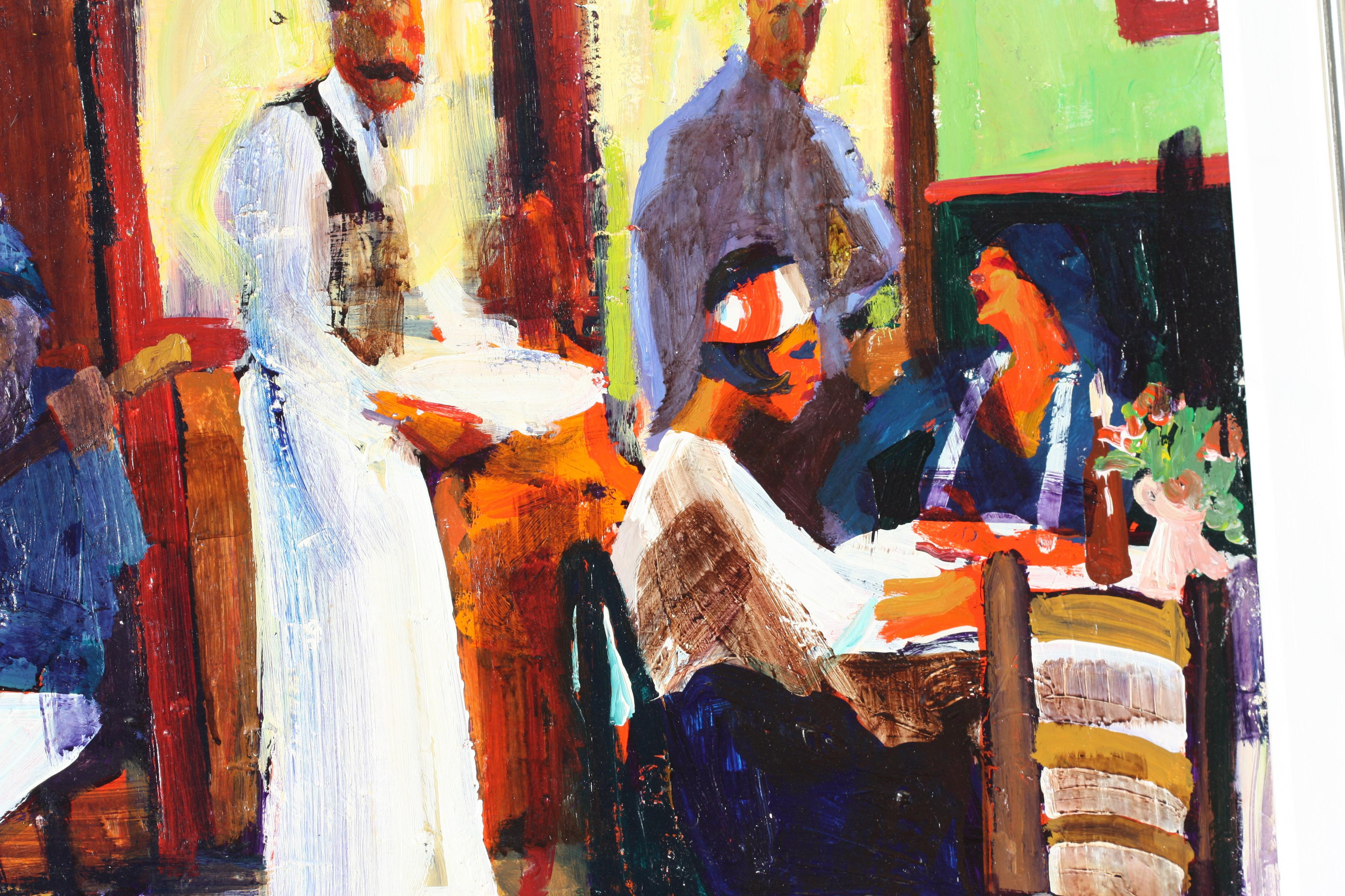 Ted Jaslow, ( Amerikaner, geb. 1934) Cafe Espresso, 1989 (Leinwand) im Angebot