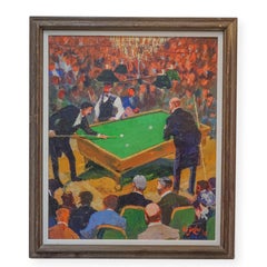 Modernist Billiard players in a Bar