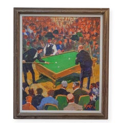 Billiard-Spieler im modernistischen Stil in einer Bar