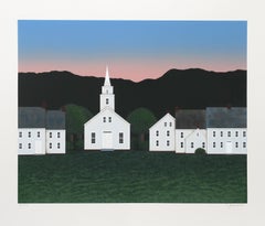 Écran d'art populaire Church at Sunset de Ted Jeremenko