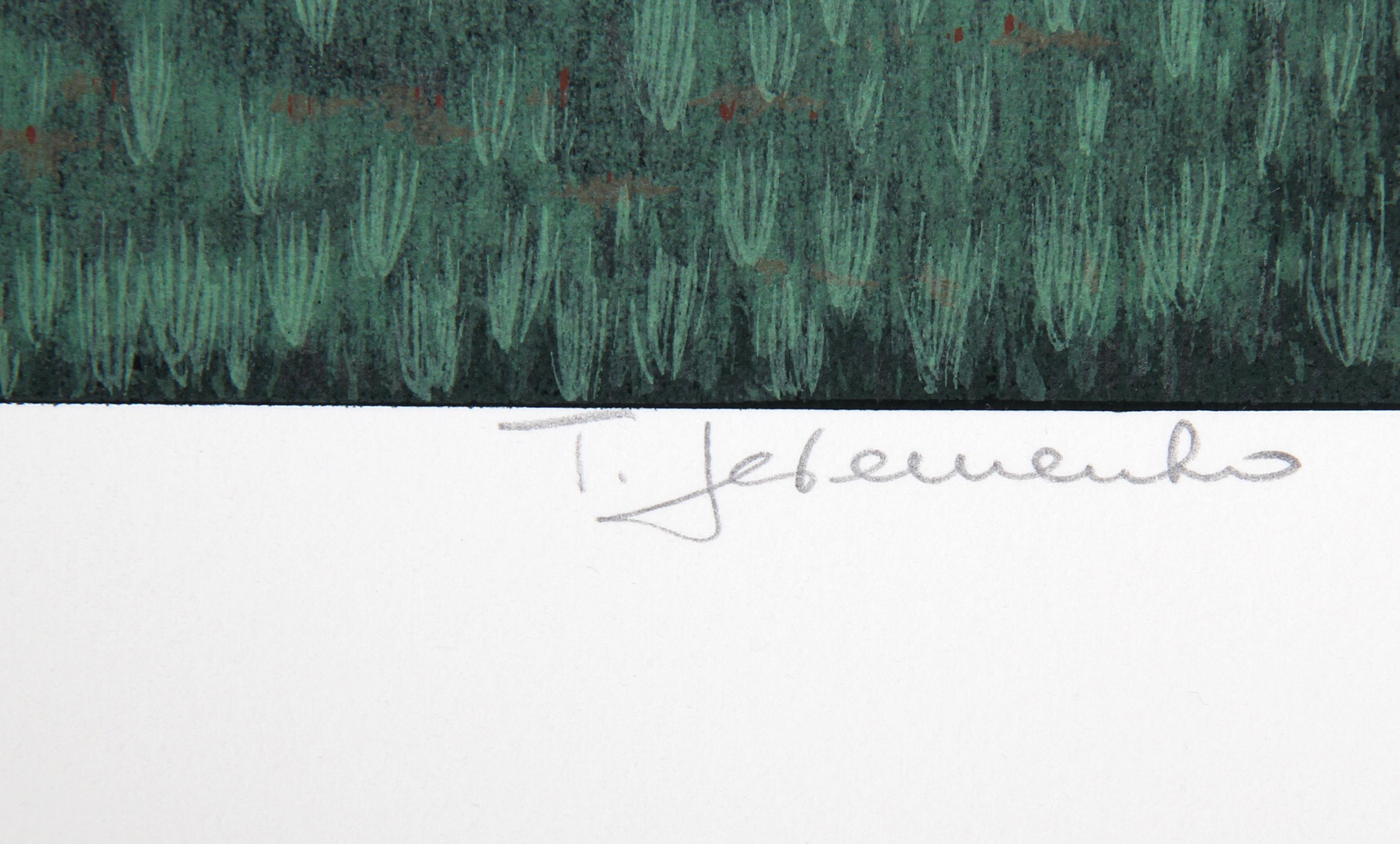Granja 1, serigrafía de arte popular de Ted Jeremenko en venta 1