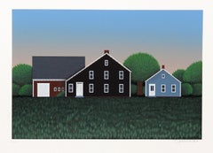 Farmhouse 1, Folk Art Screenprint by Ted Jeremenko