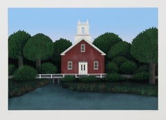 Harrisville, Folk Art Screenprint by Ted Jeremenko
