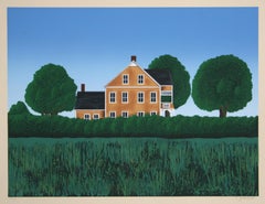 Parsonage Lane, Folk Art Screenprint by Ted Jeremenko