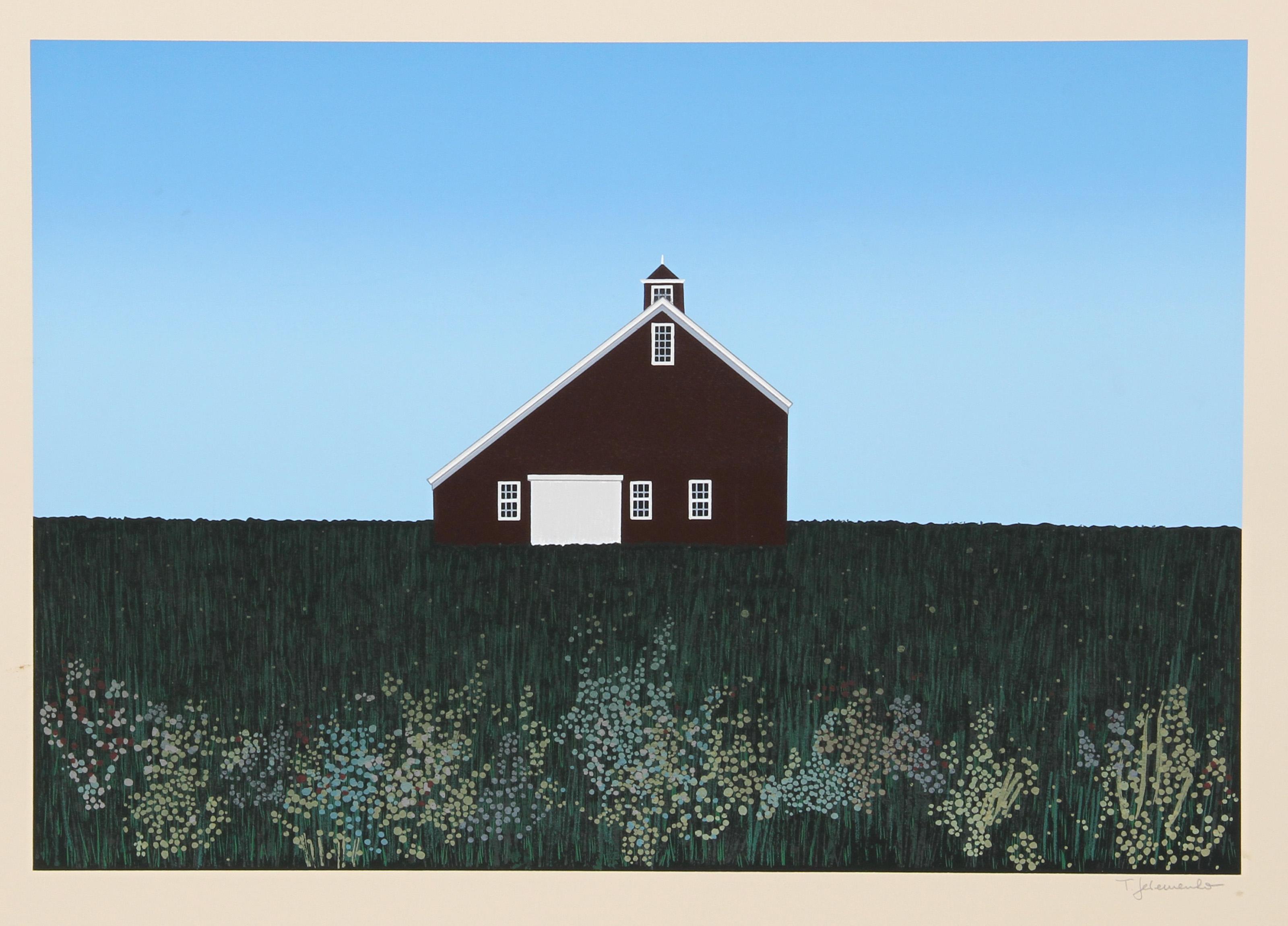 Sagaponack, Folk Art Screenprint by Ted Jeremenko