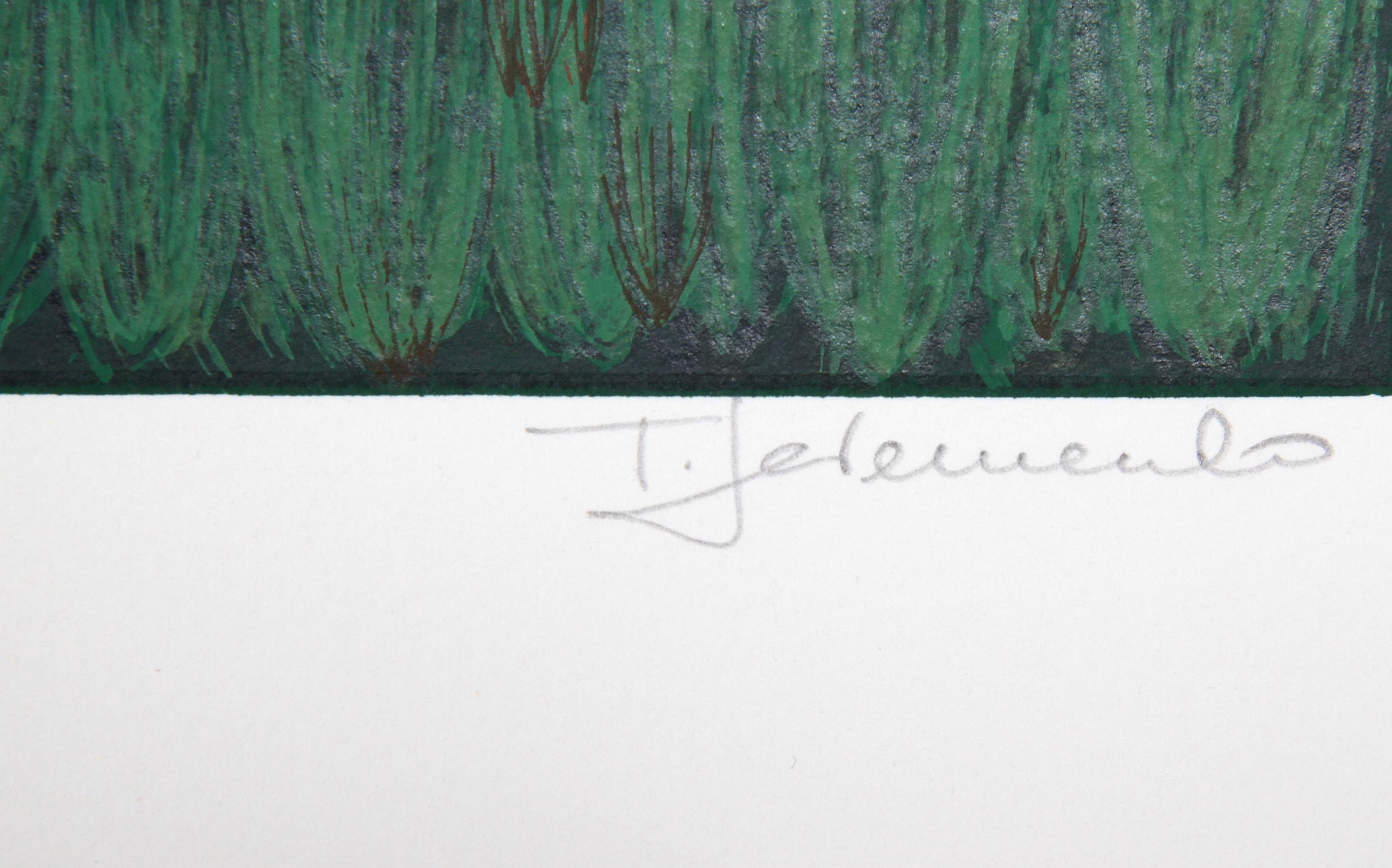 El río, serigrafía de arte popular de Ted Jeremenko en venta 1