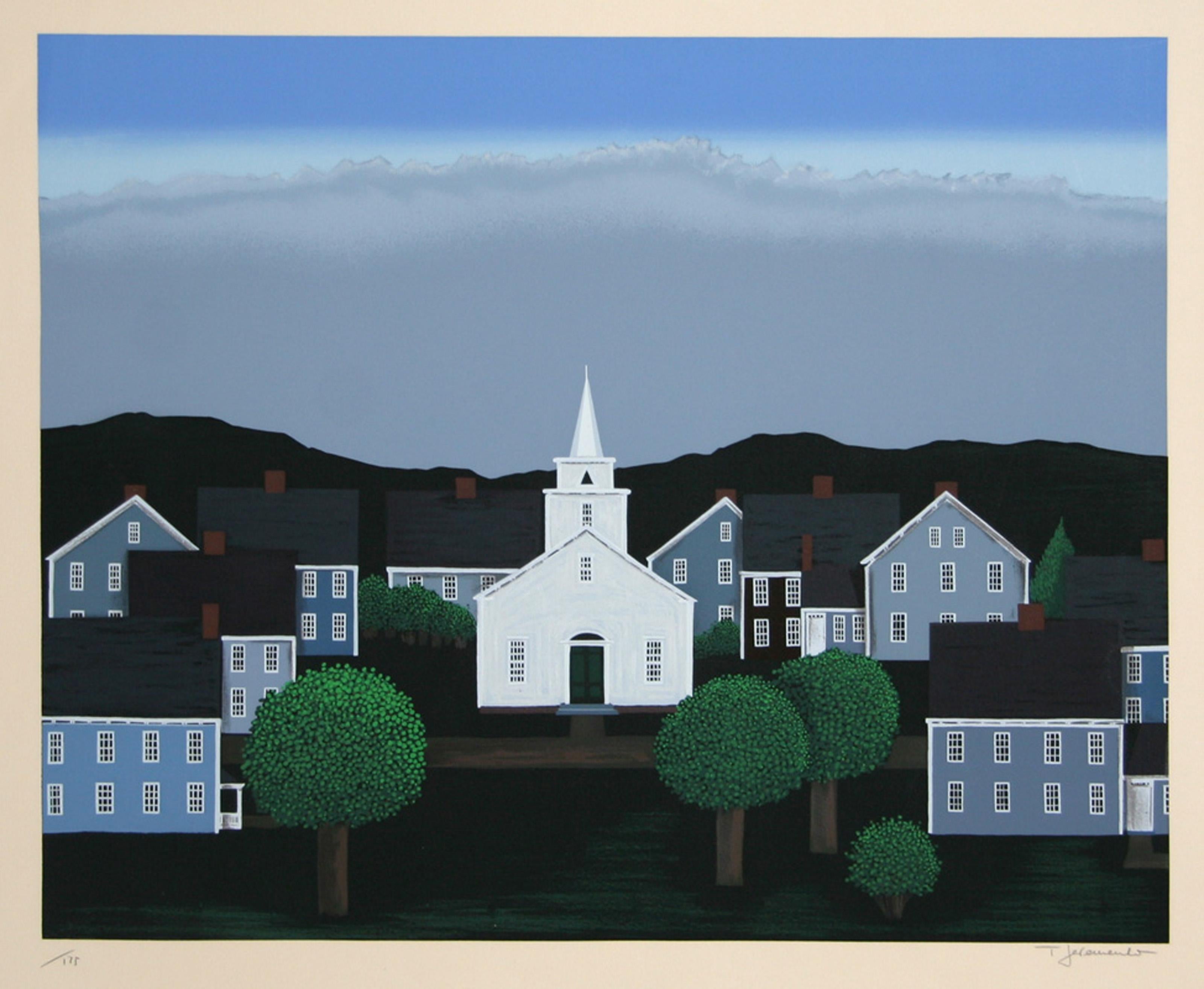 Capilla Blanca I, Serigrafía de Arte Popular de Ted Jeremenko