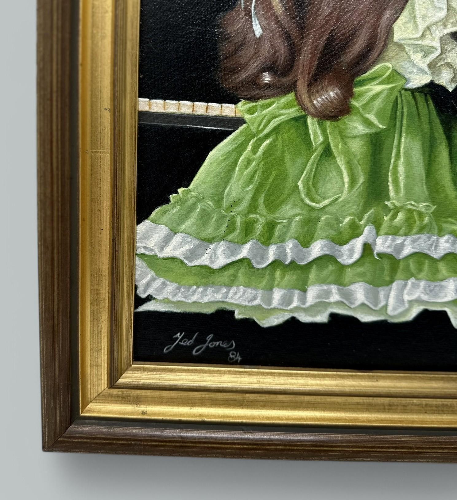 Ted Jones Dublín Irlanda Irlandés Pintura al Óleo Lienzo Profesor de Música con Alumno Moderno en venta