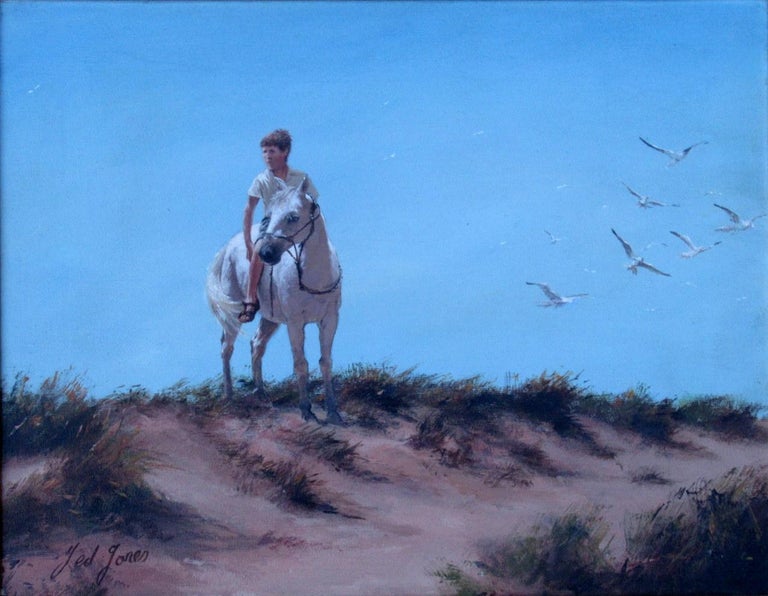 Ted Jones Dublin Ireland Irish Oil Painting on Canvas Gentleman on