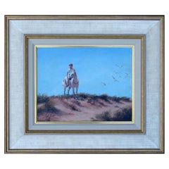 Used Ted Jones Dublin Ireland Irish Oil Painting on Canvas Gentleman on Horseback