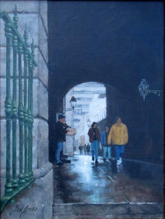 Ted Jones Dublin Ireland Irish Oil Painting on Canvas Merchants Arch City View