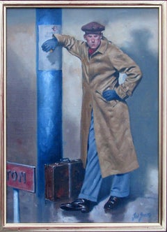 Ted Jones Dublin Ireland Oil Painting on Canvas Surbiton Train Station