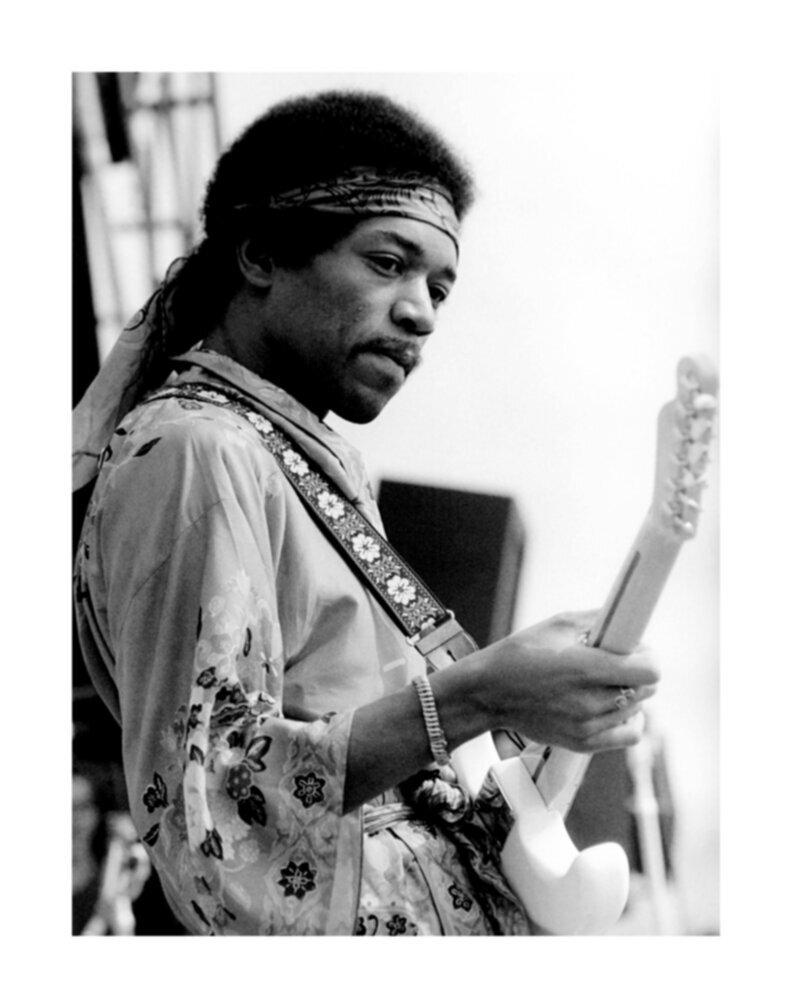Ted Kessel Portrait Photograph - Jimi Hendrix Performing at the Newport Jazz Festival