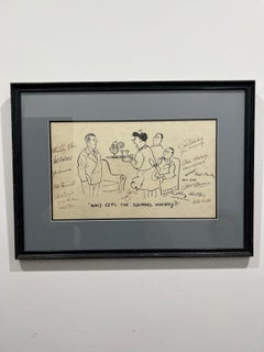 Ted Key Original Hazel Cartoon Art " Who Gets The Squirrel Whiskey " Signed