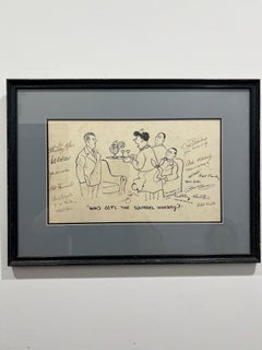 Ted Key Original Hazel Cartoon Art " Who Gets The Squirrel Whiskey " Firmado