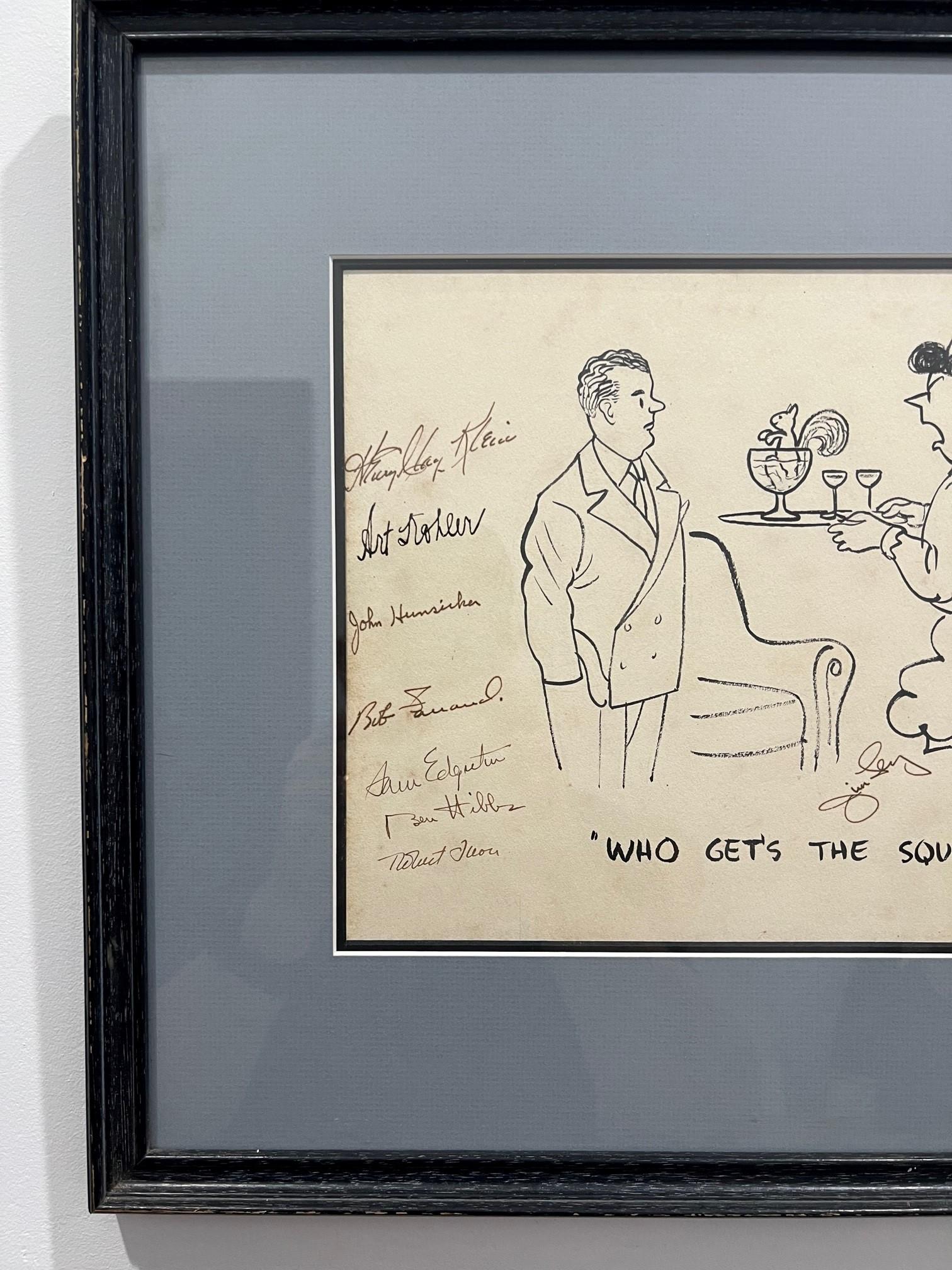 Ted Key Original Hazel Cartoon-Kunst „ Who Gets The Squirrel Whiskey“ signiert im Zustand „Gut“ im Angebot in Stamford, CT