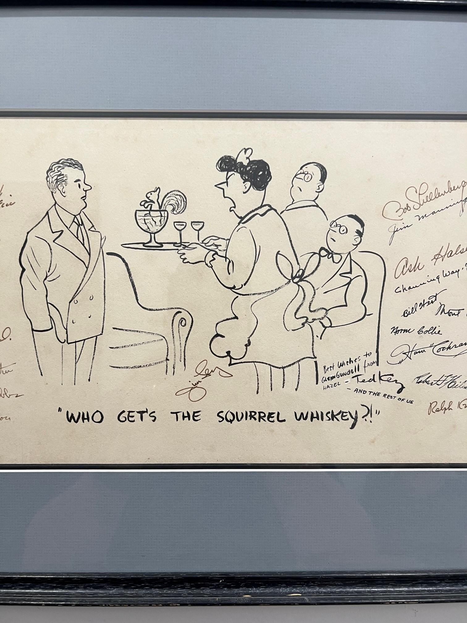Ted Key Original Hazel Cartoon-Kunst „ Who Gets The Squirrel Whiskey“ signiert (20. Jahrhundert) im Angebot