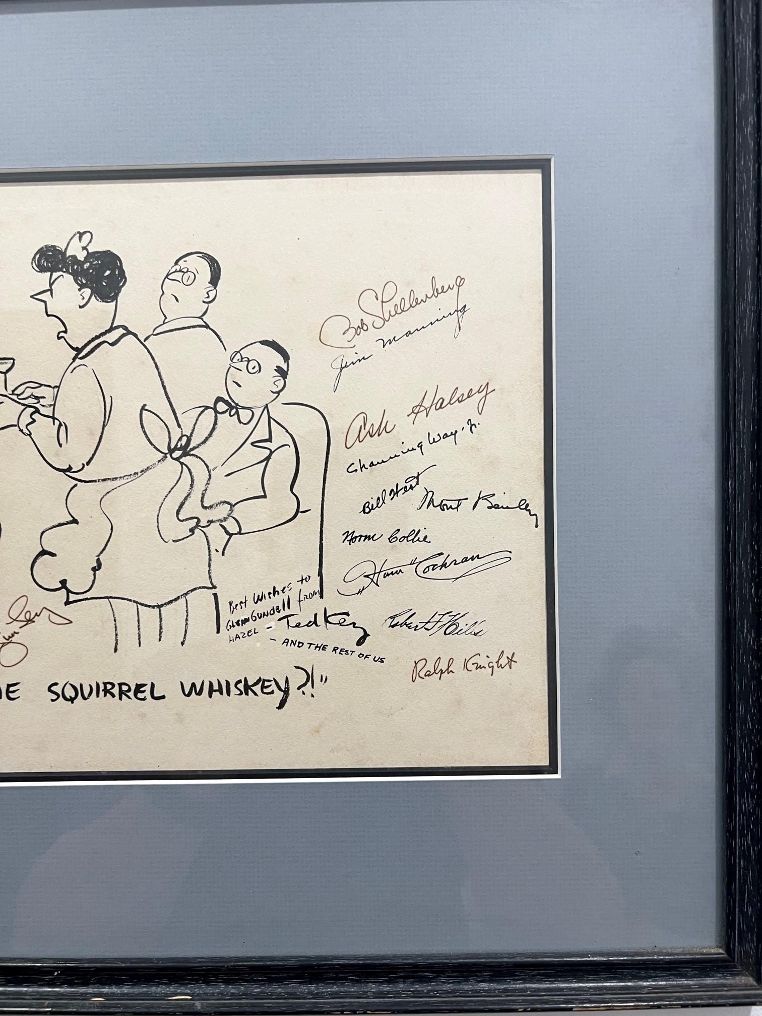 Ted Key Original Hazel Cartoon-Kunst „ Who Gets The Squirrel Whiskey“ signiert (Papier) im Angebot